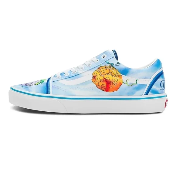 VANS Old Skool One Piece Devil Fruit Women 6.5 Blue Anime Straw Hat Crew 102025 - Picture 3 of 6